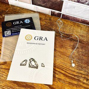 Certified 1ct. Moissanite Diamond Solitaire Pendant Necklace